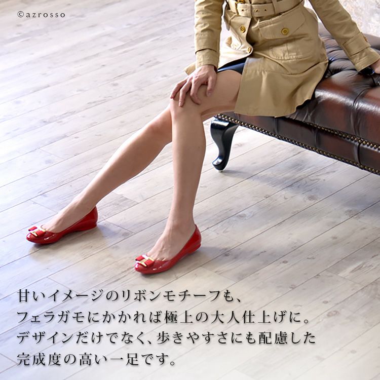 NINNA エナメル フラットパンプス レディース|フェラガモ Ferragamo 