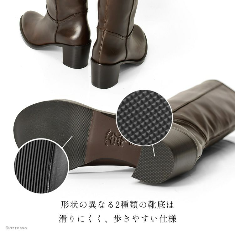 22-25.5cm|6cmヒール イタリア製 ロングブーツ 太ヒール 22-25.5cm|6cmヒール イタリア製 ロングブーツ 太ヒール