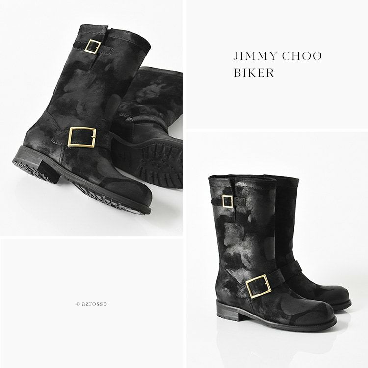 JIMMY CHOO BIKER エンジニアブーツ レディース ジミーチュウ ショート スエード レザー 正規品 ブランド