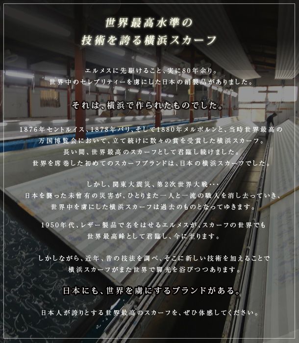 ブライトローズ シルクモダール 横浜スカーフ 日本製 53×178 長方形 