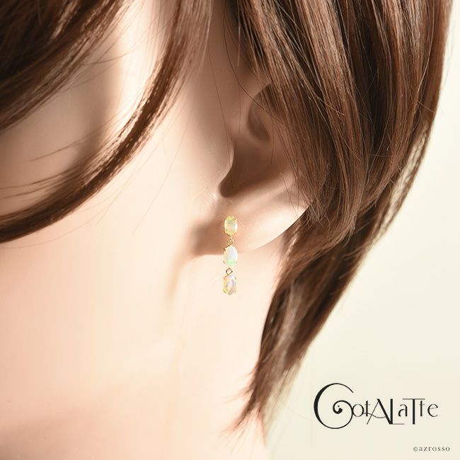 【Cotalatte】アミュレット ピアス 7連 揺れる 18K ゴールド Cotalatte】アミュレット ピアス 7連 揺れる 18K ゴールド