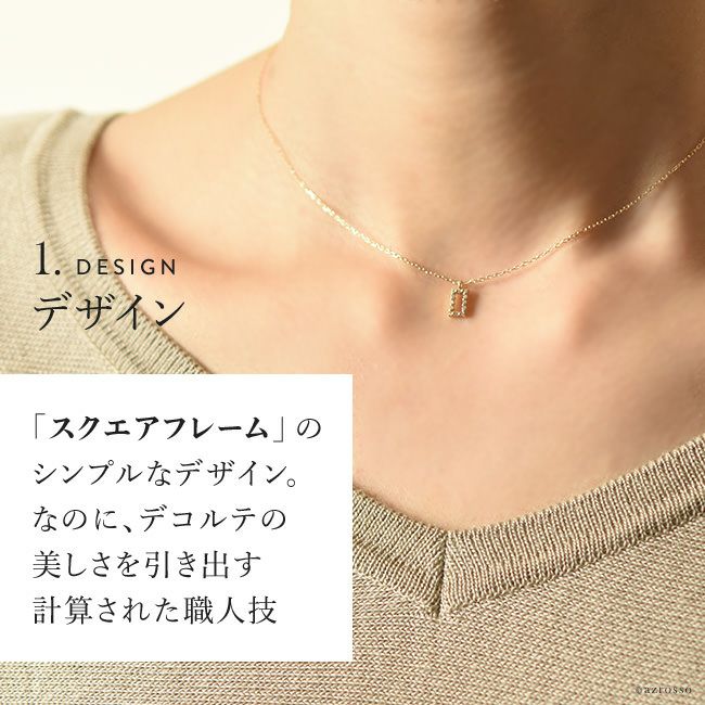 Elements ダイヤスクエアネックレス マリハゴールド14Kコーティング Elements ダイヤスクエアネックレス マリハゴールド14K