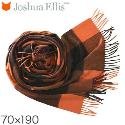 カシミヤ ストール オレンジ ブラック レディースの通販