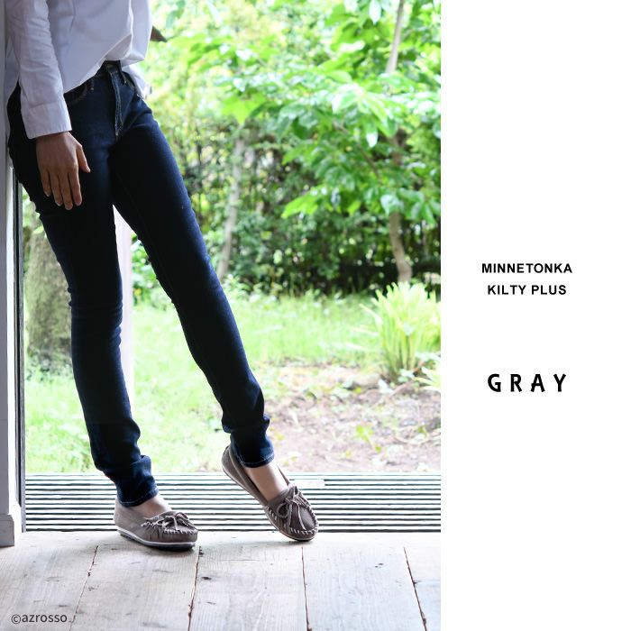 ミネトンカ 黒 モカシン　キルティプラス　撥水　低反発インソール7(24㎝) セール】【MINNETONKA/ミネトンカ】 KILTY PLUS / キルティ