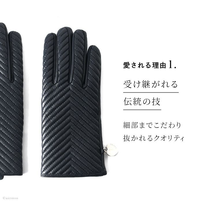 スマホ対応 レザー 手袋 レディース グローブ 羊革 キルティング 