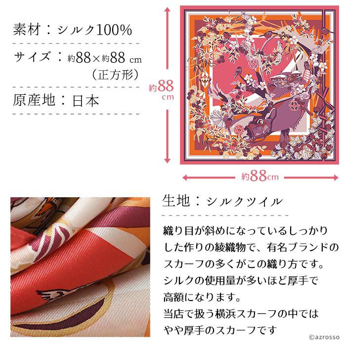 サンタクロースデザイン スカーフ ワンダフルワールド RUNE 内藤ルネ × アーンジョー：いちごスカーフの少女 ハンカチ 23cm
