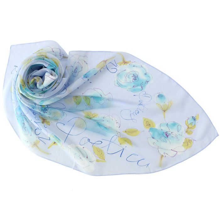 横浜スカーフ ローズ シルクスカーフ シフォン 花柄 薔薇 日本製