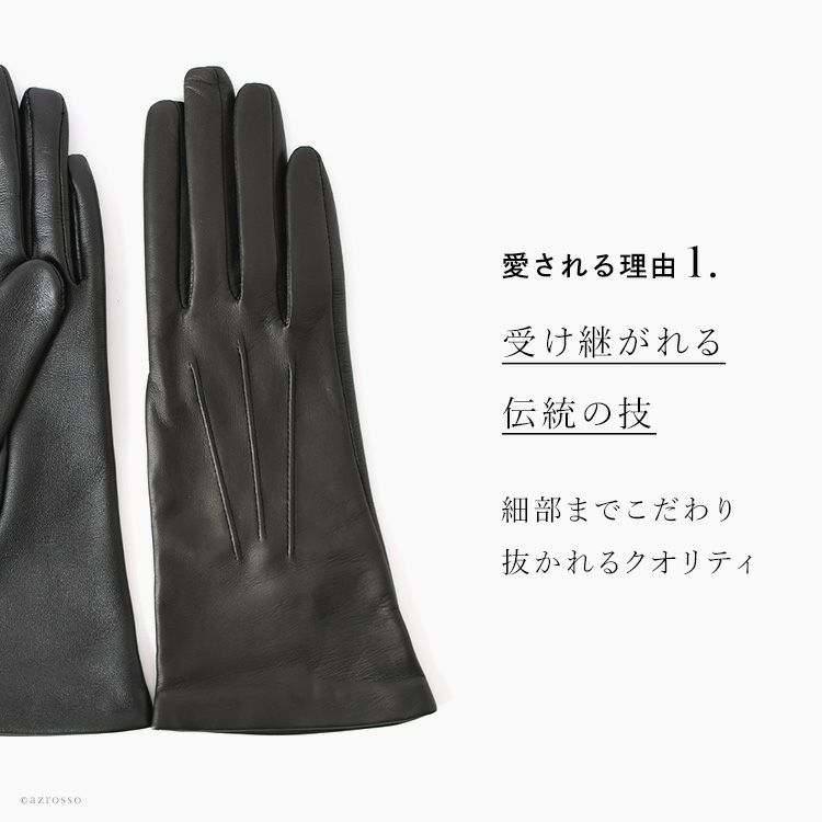 DENTS ネイビー 羊革手袋 シルク裏地 7 1/2 22センチ