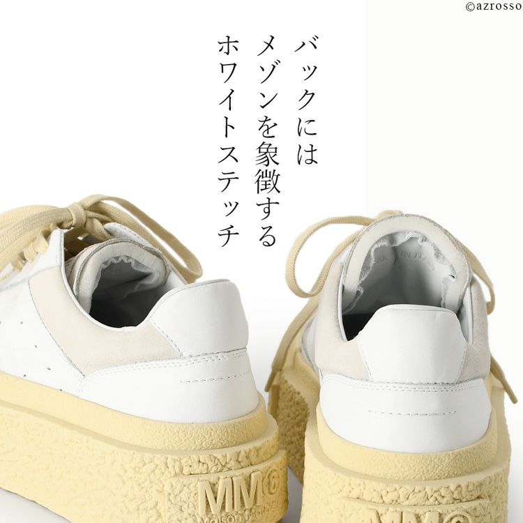 スニーカー 厚底 本革 レディース イタリア製 ブランド mm6 Maison 