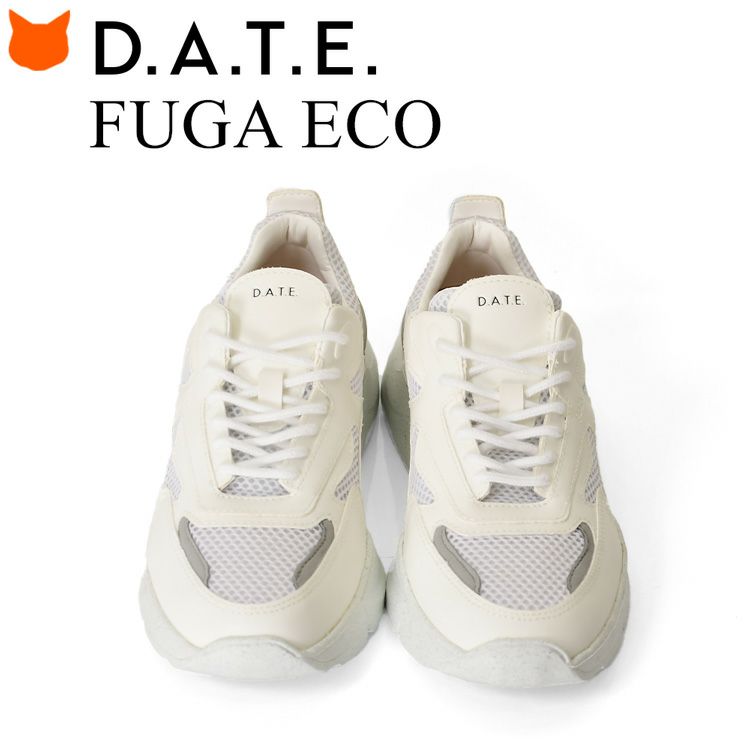 ラグジュアリーなデイトの白スニーカー「D.A.T.E FUGA ECO WHITE」