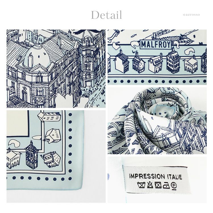 MALFROY アートプリント シルクスカーフ Atelier Ninon / Malfroy Scarf 馬具柄 シルクツイルスカーフ
