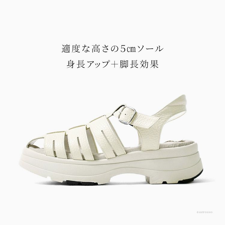 本革 グルカサンダル レディース 厚底 日本製 4E 幅広 痛くない