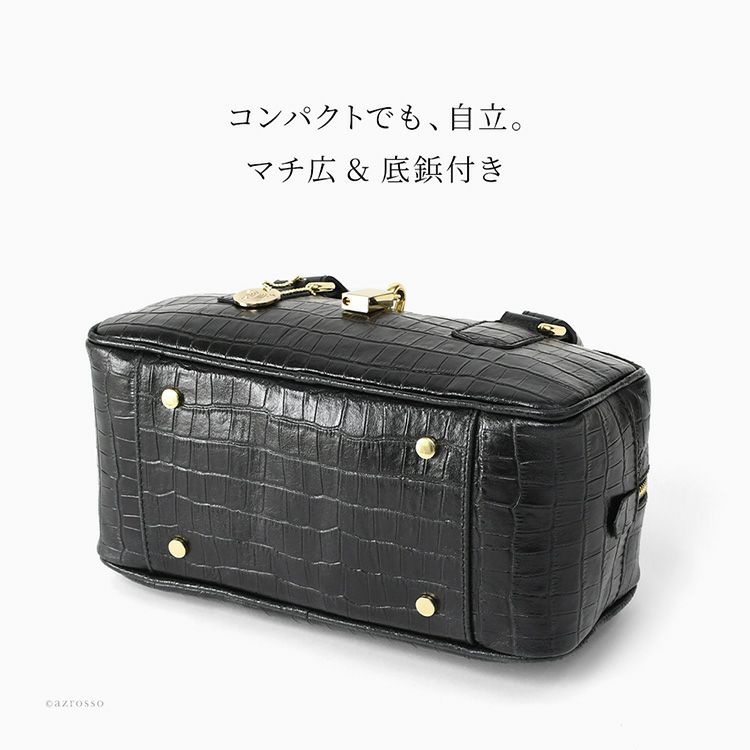 サンタゴスティーノ クロコ 2way 吸い取り ショルダーバッグ パッチ  