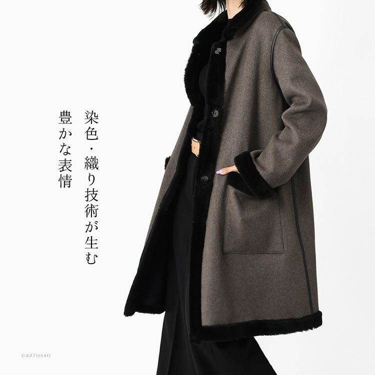 美品/高級✨ロロピアーナ　カシミヤ100%フレアロングコート　イタリア製　黒 美品】高級生地 ロロピアーナ カシミヤ100% フレアロングコート