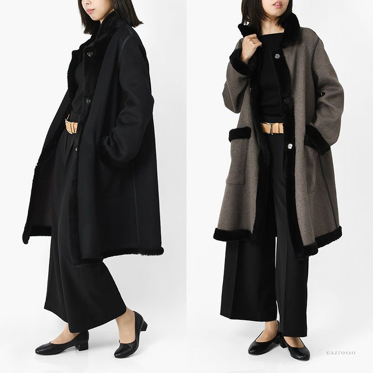 極美品　manzoni24 ロロピアーナ　アルパカ混　リバーシブル　コート 極美品 manzoni24 ロロピアーナ アルパカ混 リバーシブル コート